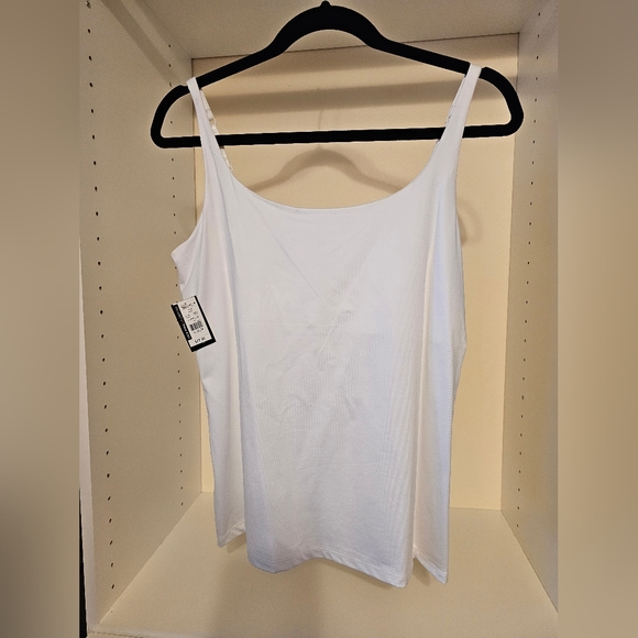 New York & Company Tops - Brand new with tags 2 New york and company white tank tops with shelf bras - XL